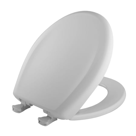 BEMIS 200SLOWT 020 Round Closed Front Toilet Seat,Crane Wht, With Cover, Plastic, Round