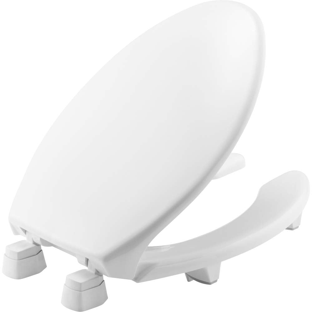 BEMIS 2L215OT 000 Medic-Aid 2" Lift Raised Open Front Toilet Seat with Cover, ELONGATED, Long Lasting Solid Plastic, White CA3