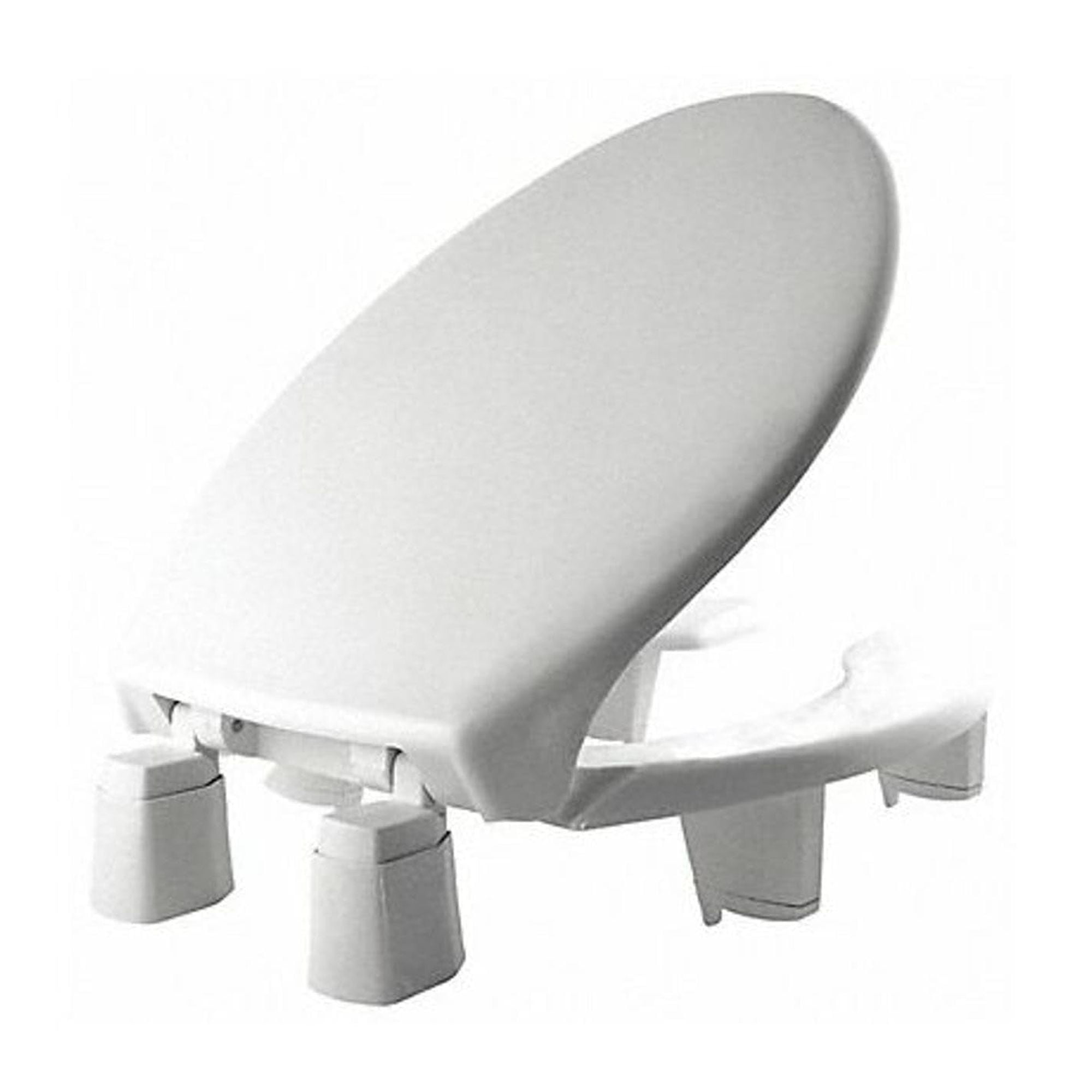 BEMIS 3L2150T 000 Medic-Aid 3" Lift Raised Open Front Plastic Toilet Seat with Cover, ELONGATED, Long Lasting Solid Plastic, White CA3
