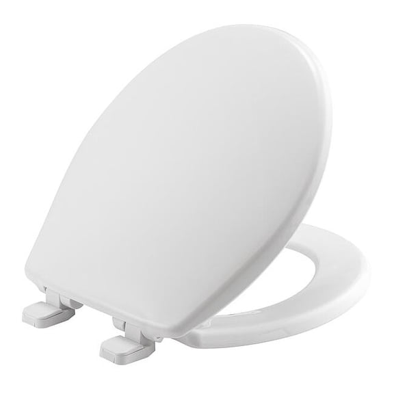 BEMIS 730SL 000 Toilet Seat, With Cover, Plastic, Round, White