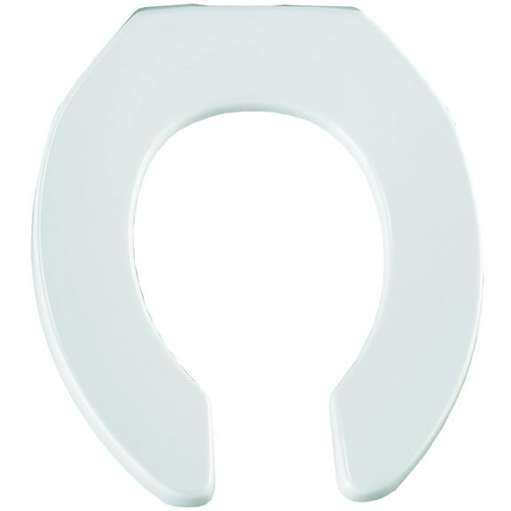BEMIS 955CT Commercial Open Front Plastic Toilet Seat, Heavy Duty Industrial Seat without Lid, Secure Installation for Long Lasting Use, Round, White