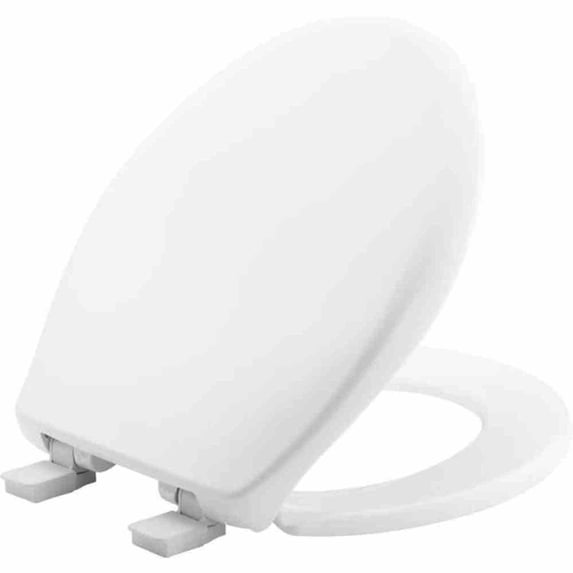 BEMIS Affinity Round Easy Release, Soft Close, Grip Tight Bumpers Front Toilet Seat in White