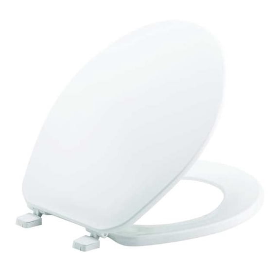 BEMIS GR70 000 Toilet Seat, With Cover, Plastic, Round, White