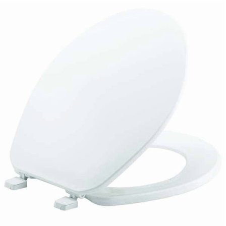 BEMIS GR70 000 Toilet Seat, With Cover, Plastic, Round, White