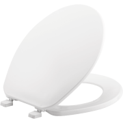 BEMIS GR70 000 Toilet Seat, With Cover, Plastic, Round, White