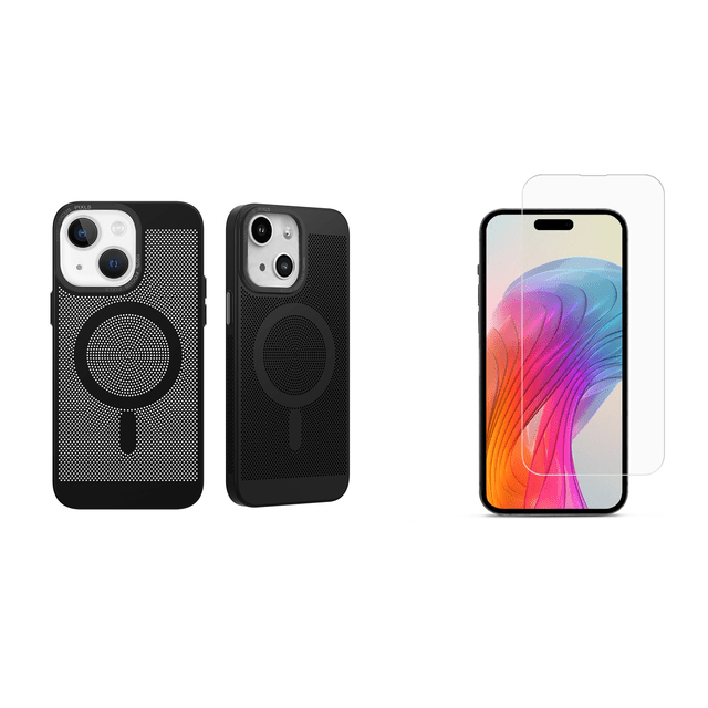 BEMZ Cooling Mesh Magnetic Case for iPhone 15 (with Tempered Glass ...