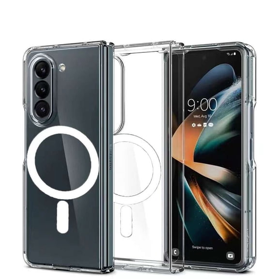 BEMZ Lightweight (Magnetic Charger/Mount Back) Cover Case for Samsung Galaxy Z Fold 5 - Transparent Clear