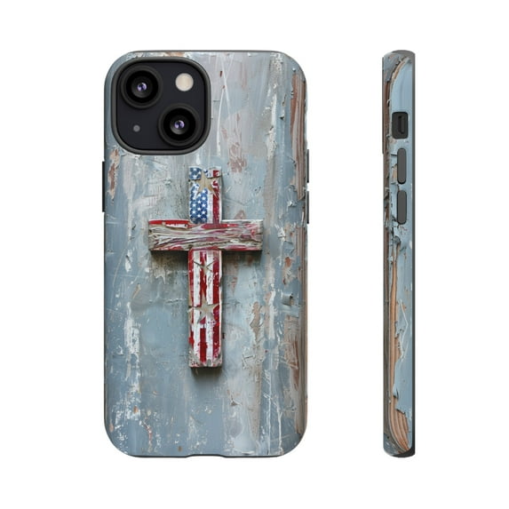 BEMZ Shock Armor Case for Samsung Galaxy Series - American USA Flag Cross