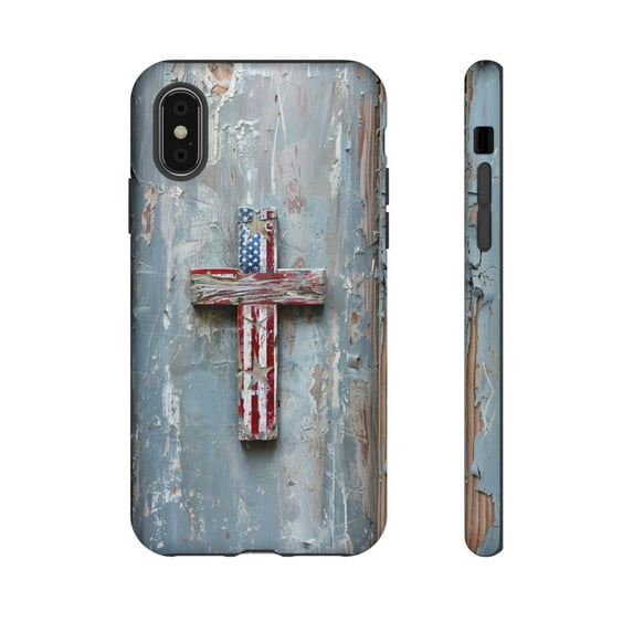 BEMZ Shock Armor Case for Samsung Galaxy Series - American USA Flag Cross