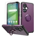 thumbnail image 1 of BEMZ Stand Holder Phone Case with Glass Screen Protector for OnePlus Nord N30 5G - Dark Purple, 1 of 4