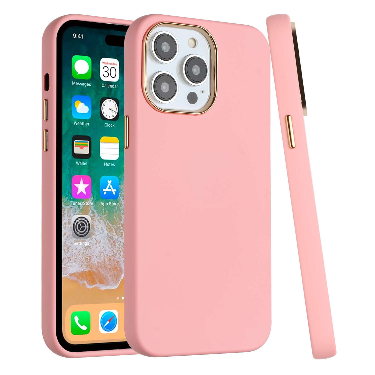 BEMZ Thin TPU Chrome Hybrid Protective Cover Case for iPhone 15