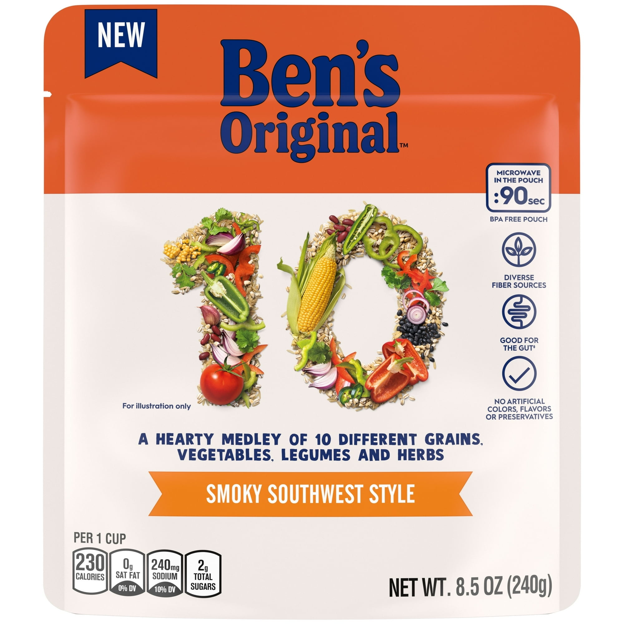 ＊Ｂen's＊ BEN'S ORIGINAL 10 MEDLEY Smoky Southwest, Side Dish, 8.5 oz Pouch