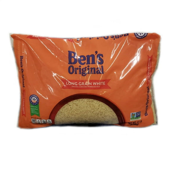 BEN'S ORIGINAL - Long Grain White Rice, Original Enriched Parboiled Rice, 12 LB - Pack Of 1