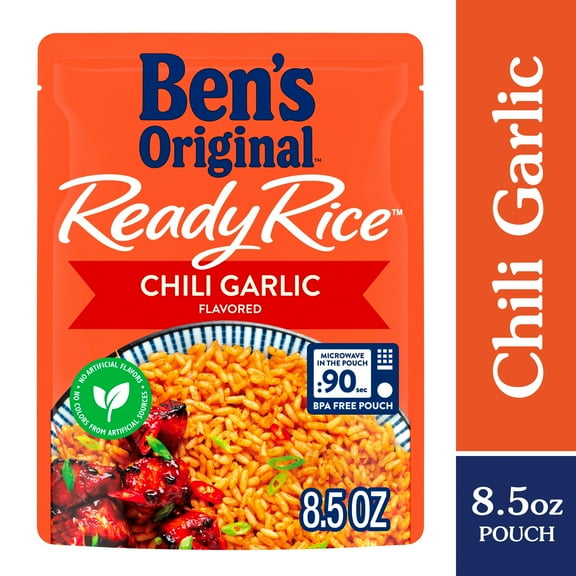 BEN'S ORIGINAL Ready Rice Chili Garlic Flavored Rice, Easy Dinner Side, 8.5 OZ Pouch