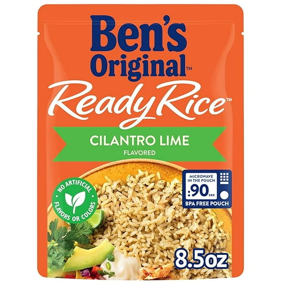 BEN'S ORIGINAL Ready Rice Cilantro Lime Flavored Rice, Easy Dinner Side, 8.5 oz Pouch