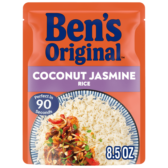 BEN'S ORIGINAL Ready Rice Coconut Jasmine Flavored Rice, Easy Dinner Side, 8.5 Ounce Pouch