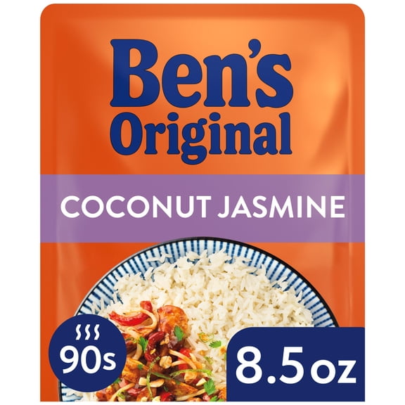 BEN'S ORIGINAL Ready Rice Coconut Jasmine Flavored Rice, Easy Dinner Side, 8.5 Ounce Pouch