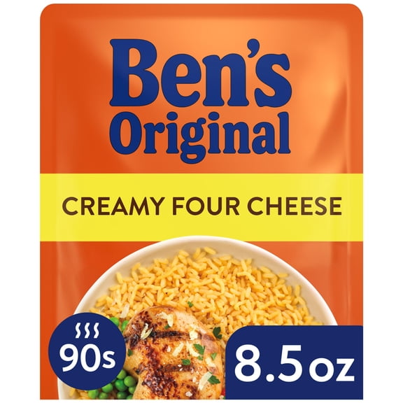 BEN'S ORIGINAL Ready Rice Creamy Four Cheese Flavored Rice, Easy Dinner Side, 8.5 oz Pouch