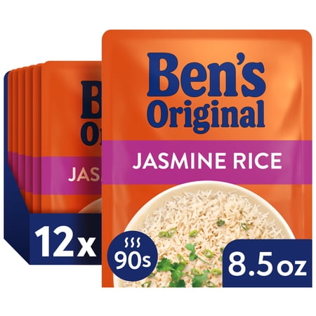 (12 pack) Ben's Original Ready Rice Jasmine Rice, Easy Dinner Side, 8.5 Ounce Pouch