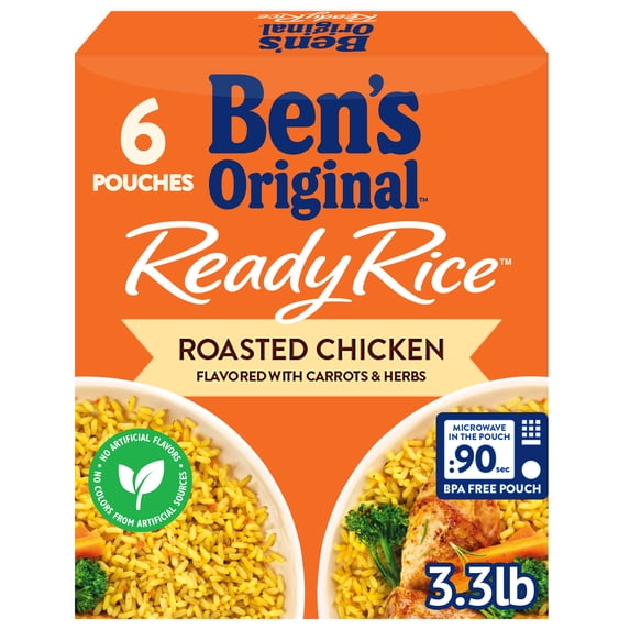 BEN'S ORIGINAL Ready Rice: Roasted Chicken, 8.8 oz. pouch, 6 Count Club Case