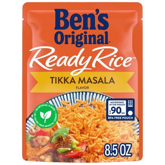 BEN'S ORIGINAL Ready Rice Tikka Masala Flavored Rice, Easy Dinner Side, 8.5 oz Pouch