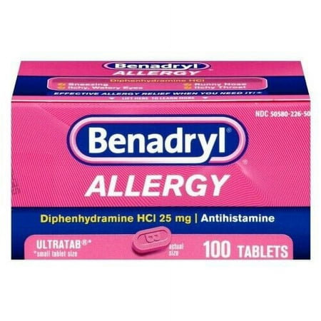 BENADRYL ALLERGY 25 MG ULTRATAB 100 TABLETS