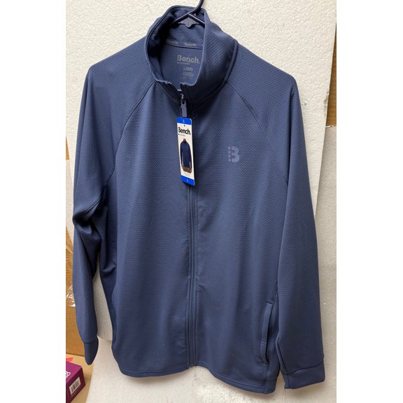 BENCH URBANWEAR MENS FULL ZIP ATHLETIC LIGHTWEIGHT JACKET. Blue. Large