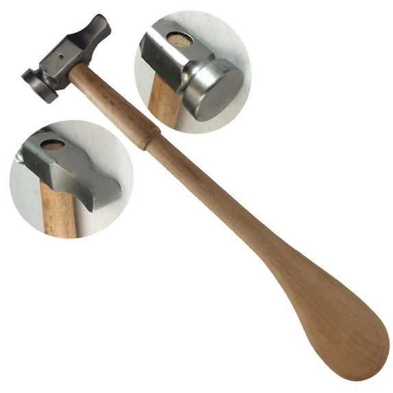 BENCH WIZARD 10.5" Dual Headed Chasing Hammer | 3/4" Flat Circular Head with 3/8" Round Head Diameters | Great For Metalworking Tasks, Including Jewelry making, Silversmithing, and Metal Forming