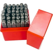 BENCH WIZARD 36 Pc Alpha Numeric Punch Set 1/4Inch 6MM Heat-Treated Carbon Steel Punches Includes A - Z & 0-9 Great For Metal, Plastic, Wood, Leather Stamping
