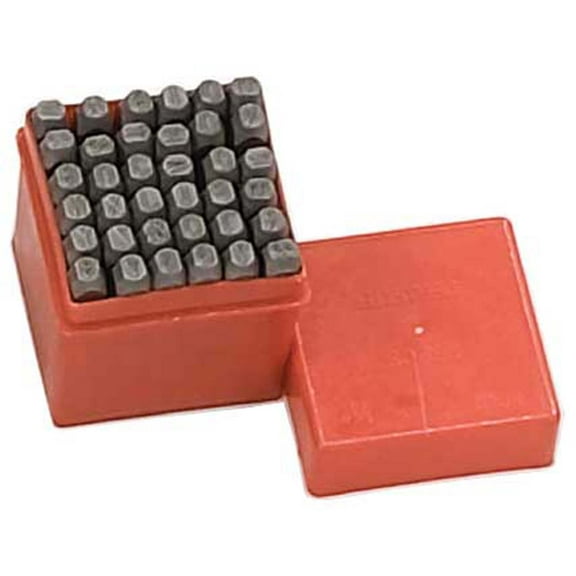 BENCH WIZARD 36-Piece Number & Letter Punch Set | 6mm (1/4" / 0.6 cm) Size | Includes 0-8, A-Z Lower Case & "&" | Durable Design | Ideal for Personalizing Jewelry