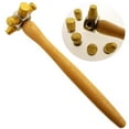 thumbnail image 1 of BENCH WIZARD 6-In-1 Brass Multi-headed Hammer | 9" (22.9 cm) Hardwood Handle | Non-Sparking | Versatile Shapes | Ideal for Delicate Jewelry & Craft Projects, 1 of 1