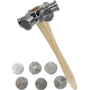 BENCH WIZARD 6-In-1 Steel Head Texturing Hammer | 10" 25.4 cm Length | 6 Unique Patterns | Ergonomic Handle | Perfect for Artisans & Jewelry Makers