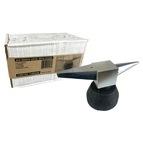 BENCH WIZARD 7.25" Bench Horn Anvil | 7.25" x 4" x 1.75" (18.4 cm x 10.2 cm x 4.4 cm) | Dual Surface (Flat & Rounded) | Weighted 4.4 lbs (2 kg) Stand