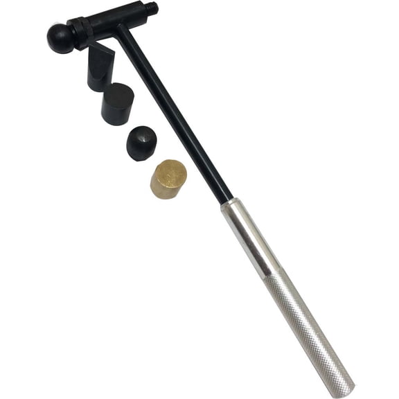 BENCH WIZARD 7.5" Crafter's 6-In-1 Multi Head Hammer | Includes Brass, Nylon, Rounded Dome, Flat, Standard Head & Curved Head | Versatile and Great For Jewelry Making, Metalworking, DIY Projects