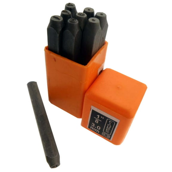 BENCH WIZARD 9 Pc. Punctuation Mark Punch Set | Hardened Carbon Steel | 1/8" (0.3 cm) Size | ?, !, #, $, @, ), Period, Comma, Quotation | 2.75" (7 cm) Length | Versatile for Metal, Leather & More