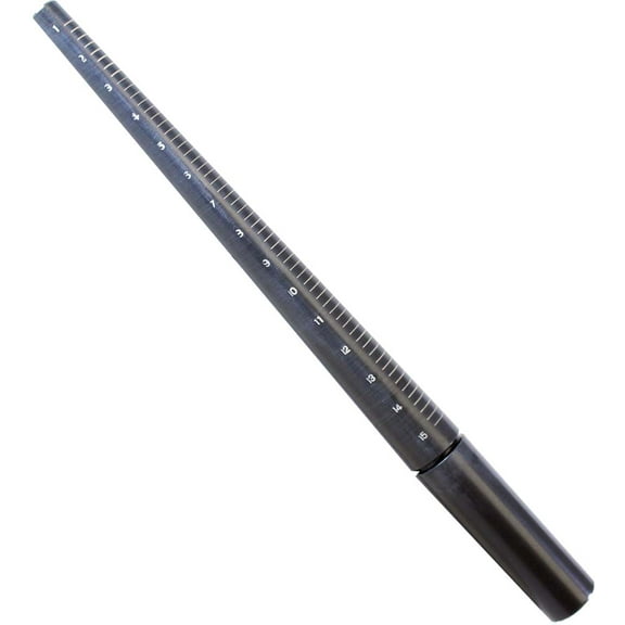 BENCH WIZARD Black Oxidized Aluminum Ring Mandrell | 12 1/4" (31.1 cm) Length | Sizes 1 to 15 | White Markings | Scratch-proof