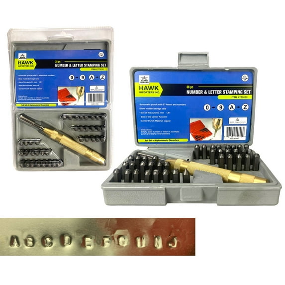BENCH WIZARD Deluxe Number and Letter Metal Stamping Set, 38-Piece