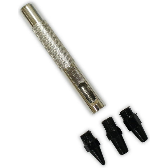 BENCH WIZARD Hollow Punch Set | 3 Sizes: 1/16", 1/8", 3/16" | Quality Carbon Steel with Black Finish | 3" Length | Precision Starter Holes & More