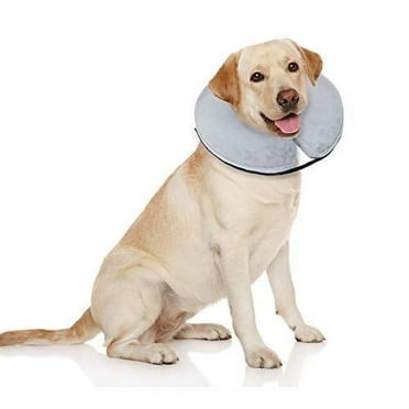 BENCMATE Protective Inflatable Collar for Dogs and Cats - Soft Pet Dog Cone Does Not Block Vision E-Collar