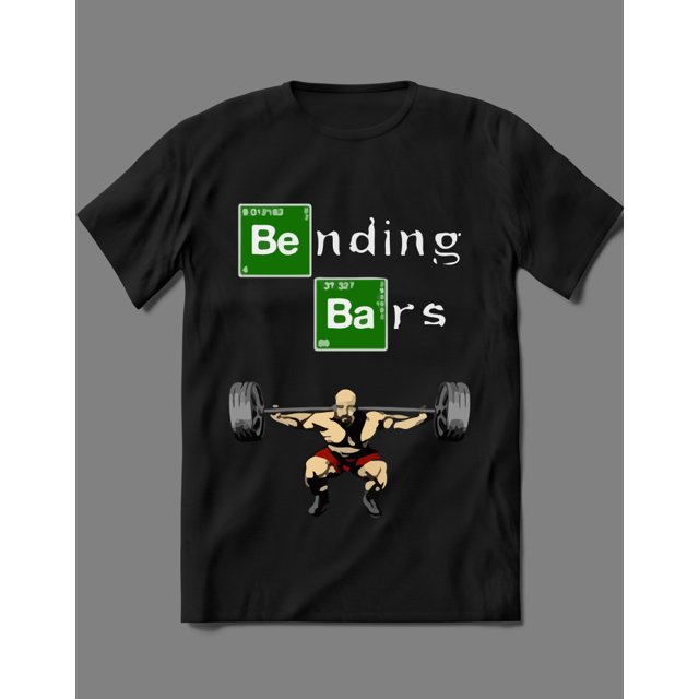 BENDING BARS GYM BREAKING GRAPHIC MENS T SHIRT WORKOUT NEW BLACK