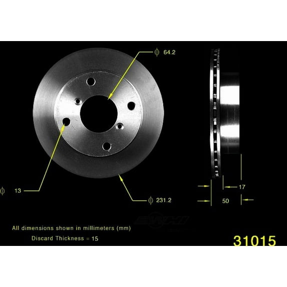 BENDIX PRT1545 Bendix Brake Rotor Fits select: 1989-1997 GEO METRO, 1998-2001 CHEVROLET METRO
