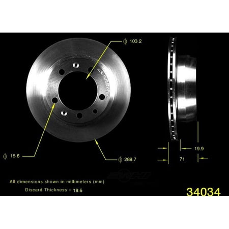 BENDIX PRT1665 Bendix Brake Rotor Fits select: 1983-1986 PORSCHE 944, 1987-1988 PORSCHE 924