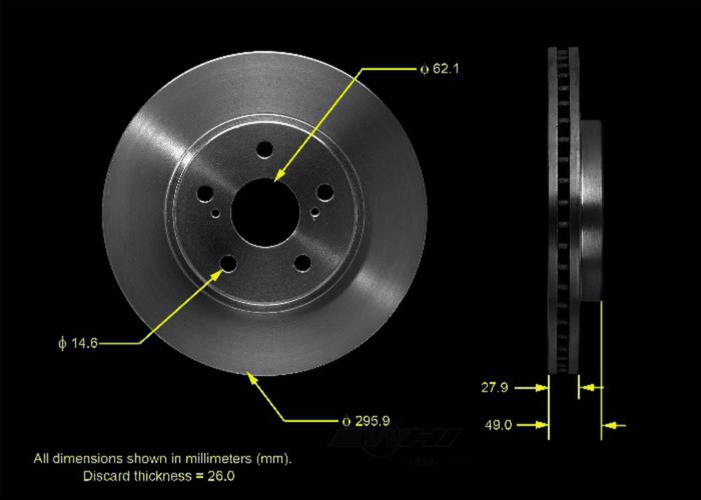 Genuine OEM Front Brake Disc Rotors for Toyota Sienna