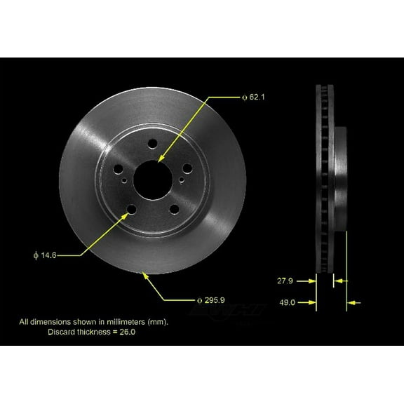 BENDIX PRT5471 Bendix Brake Rotor Fits select: 2005-2006 TOYOTA CAMRY, 2004-2010 TOYOTA SIENNA