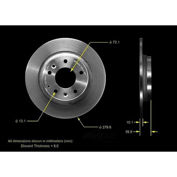 BENDIX PRT5499 Bendix Brake Rotor Fits select: 2006-2012 FORD FUSION, 2008-2013 MAZDA 6