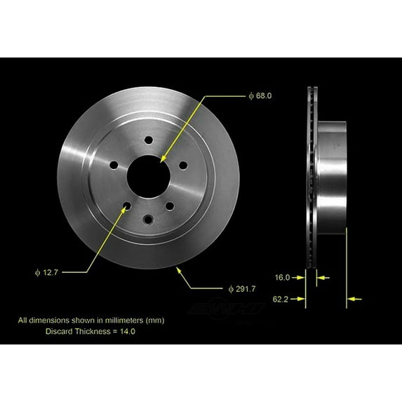 BENDIX PRT5536 Bendix Brake Rotor Fits select: 2008-2018 NISSAN ROGUE, 2014-2015 NISSAN ROGUE SELECT