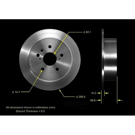 BENDIX PRT5549 Bendix Brake Rotor Fits select: 2004-2007 TOYOTA HIGHLANDER, 2004-2009 LEXUS RX