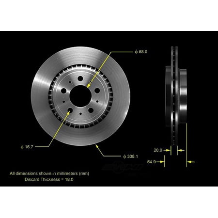 BENDIX PRT5553 Bendix Brake Rotor Fits select: 2003-2013 VOLVO XC90