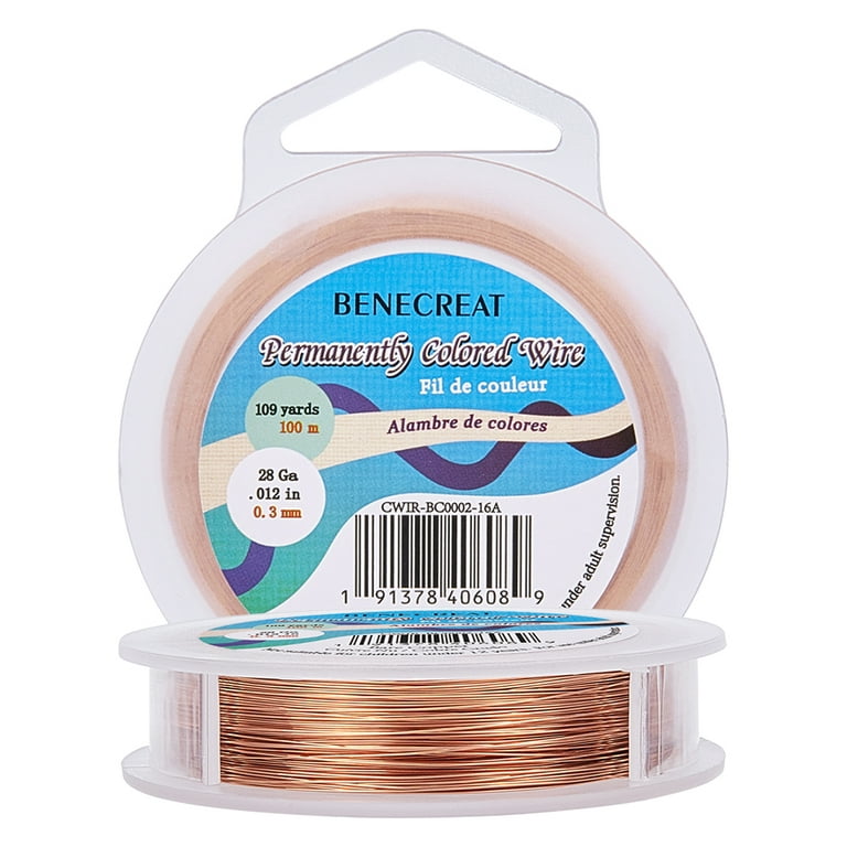 BENECREAT 28 Gauge Bare Copper Wire Solid Copper Wire for Jewelry Craft  Making, 330-Feet/109-Yard 