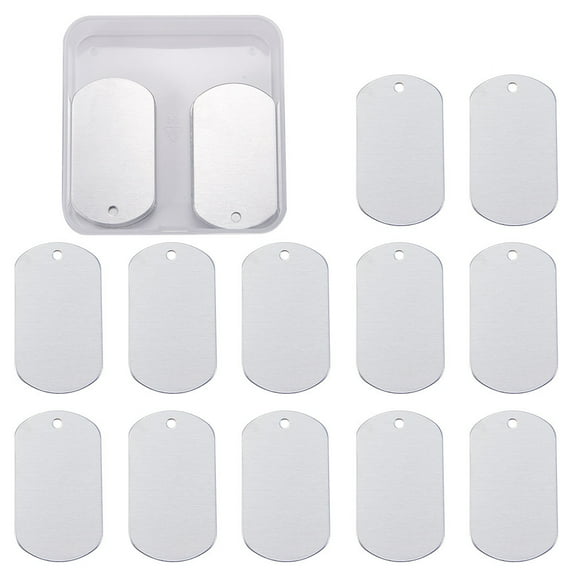 BENECREAT 30Pcs 2x1.2Inch Shield Shape Stamping Blanks Aluminum Blank Pendants for Necklace Bracelet Dog Tags Making